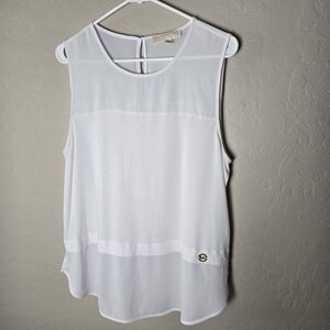 Michael Kors Elegant Layered White Tank Top